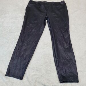 Cato Black Faux Leather Elastic Moto Biker Goth Basic‎ High Rise Leggings XL